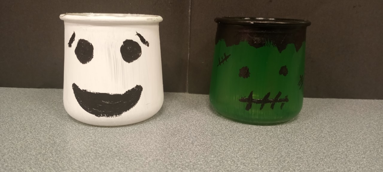 Come join us in making some spooky Halloween decorations out of yogurt jars! 