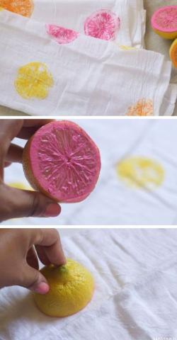 Join us and make your own Citrus Stamped Tea Towels!