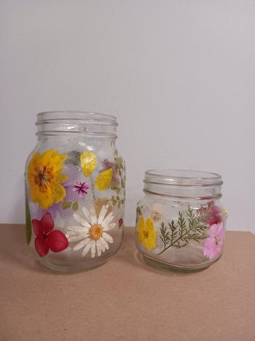 Come have fun with us making flower jars with real dried flowers!