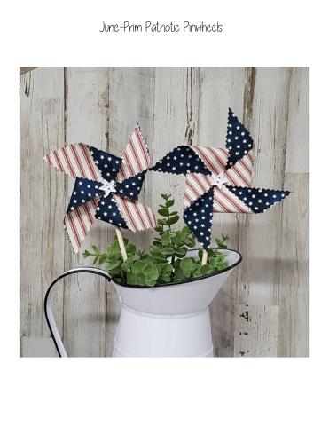  Each month we will explore different types of textiles as we create a homespun craft! This month join us as we make a "Patriotic Pinwheel" just in time for the 4th of July!