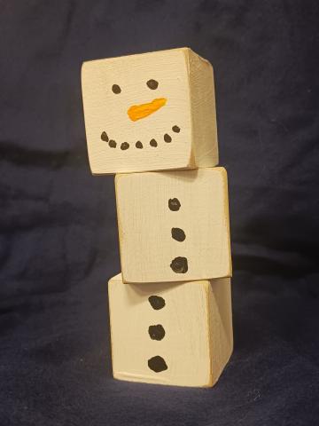 Woodblock snowmen