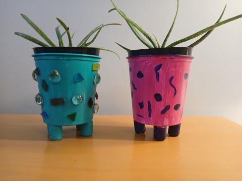 Come in and make a recycled plastic container planter!