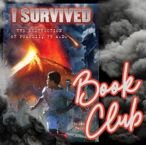 The cover of the book "I Survived the Destruction of Pompeii, 79 A.D." with the words Book Club on the bottom right corner
