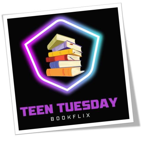 Stack of Books with Neon Blue and Purple Colors