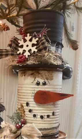 NO REGISTRATION REQUIRED!-Participation is limited to 20 attendees on a first-come, first-served basis. Get ready to embrace rustic winter charm! Join us for a fun and festive crafting session where we’ll transform recycled tin cans into adorable primitive-style snowmen. Using simple materials and a touch of creativity, you’ll create a unique decoration perfect for the season. All supplies provided. No crafting experience needed—just bring your imagination!