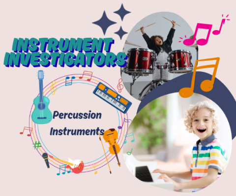 instrument investigators logo with the words percussion instruments
