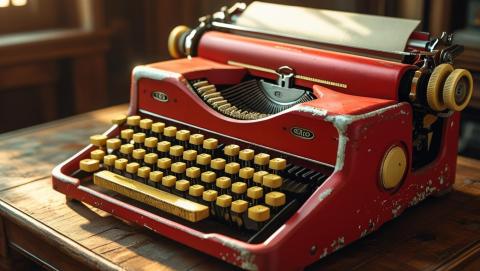 Antique Typewriter with Paper