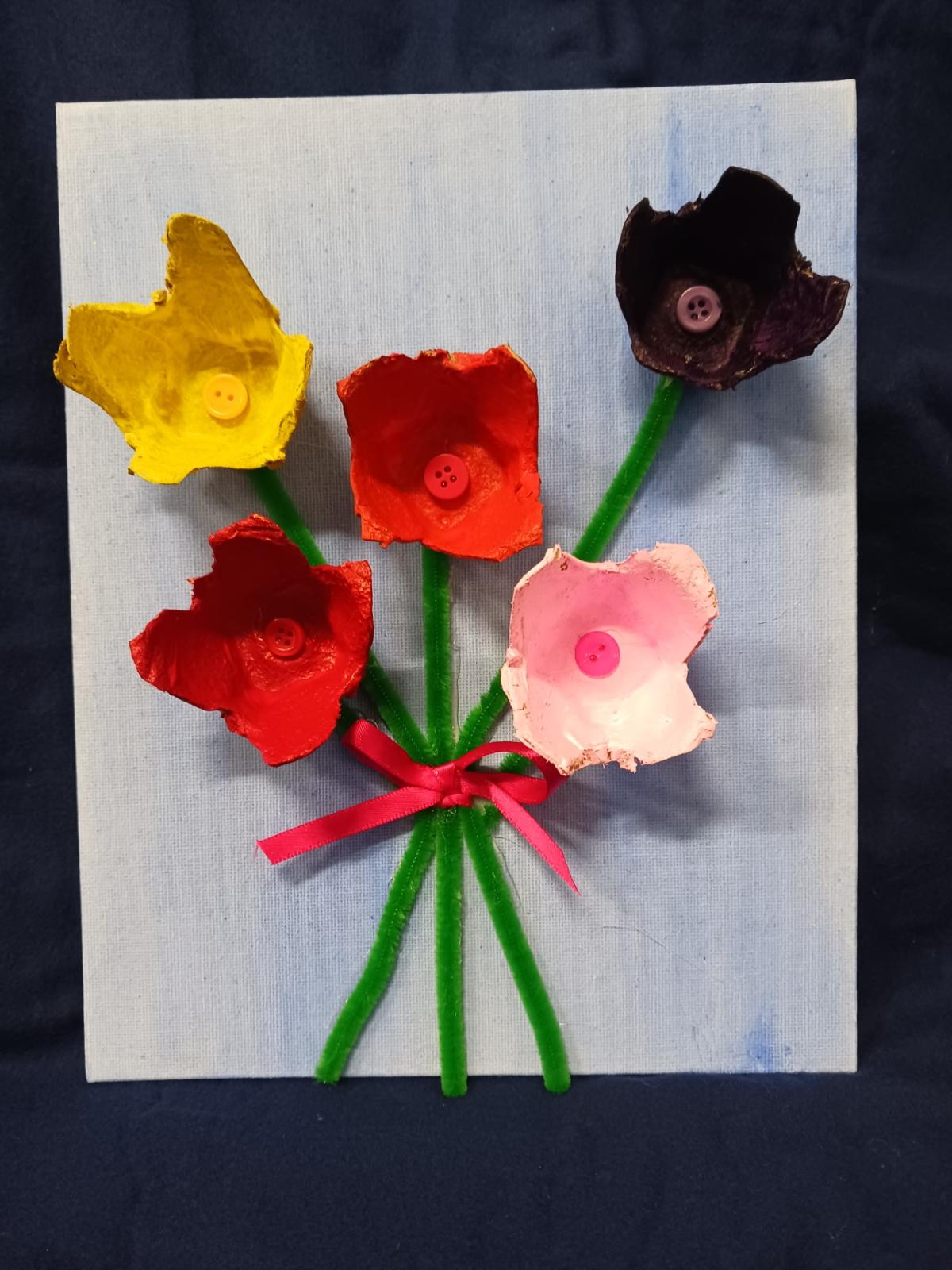 Egg Carton Flower Art