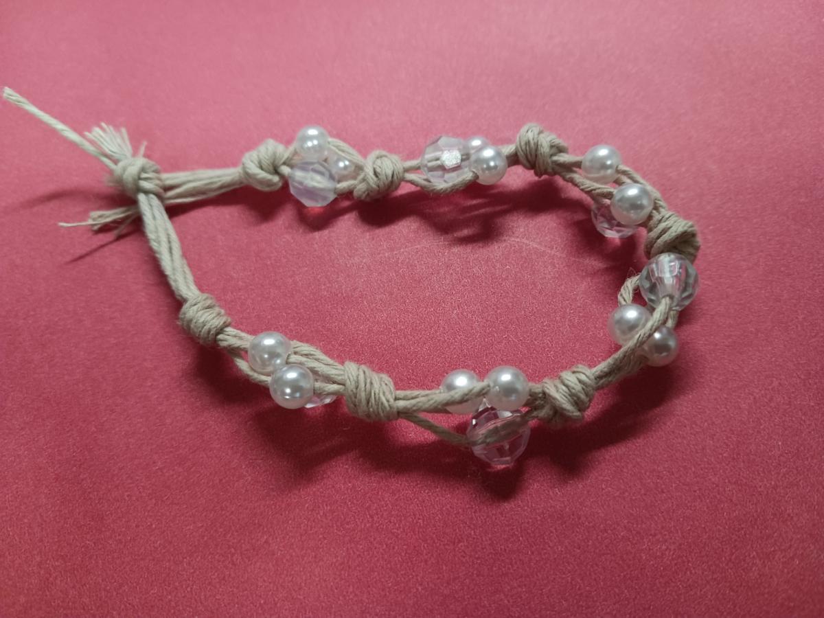 Twine and pearl Bracelets