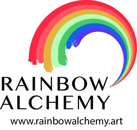 Rainbow Alchemy logo featuring stylized rainbow