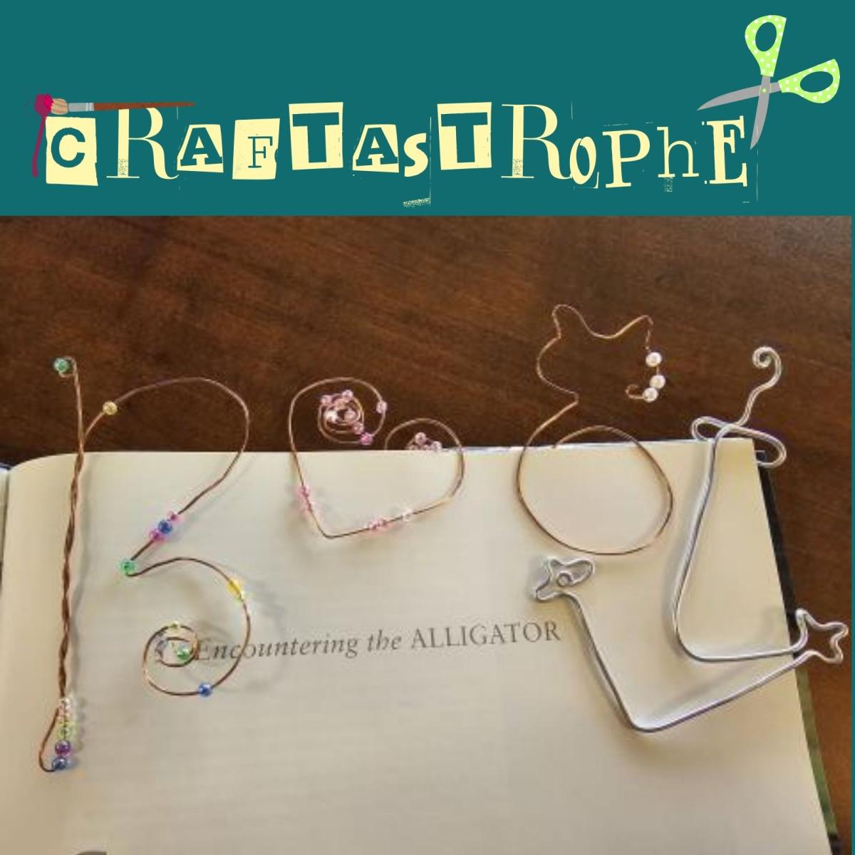 Butterfly, heart, cat, and anchor wire bookmarks