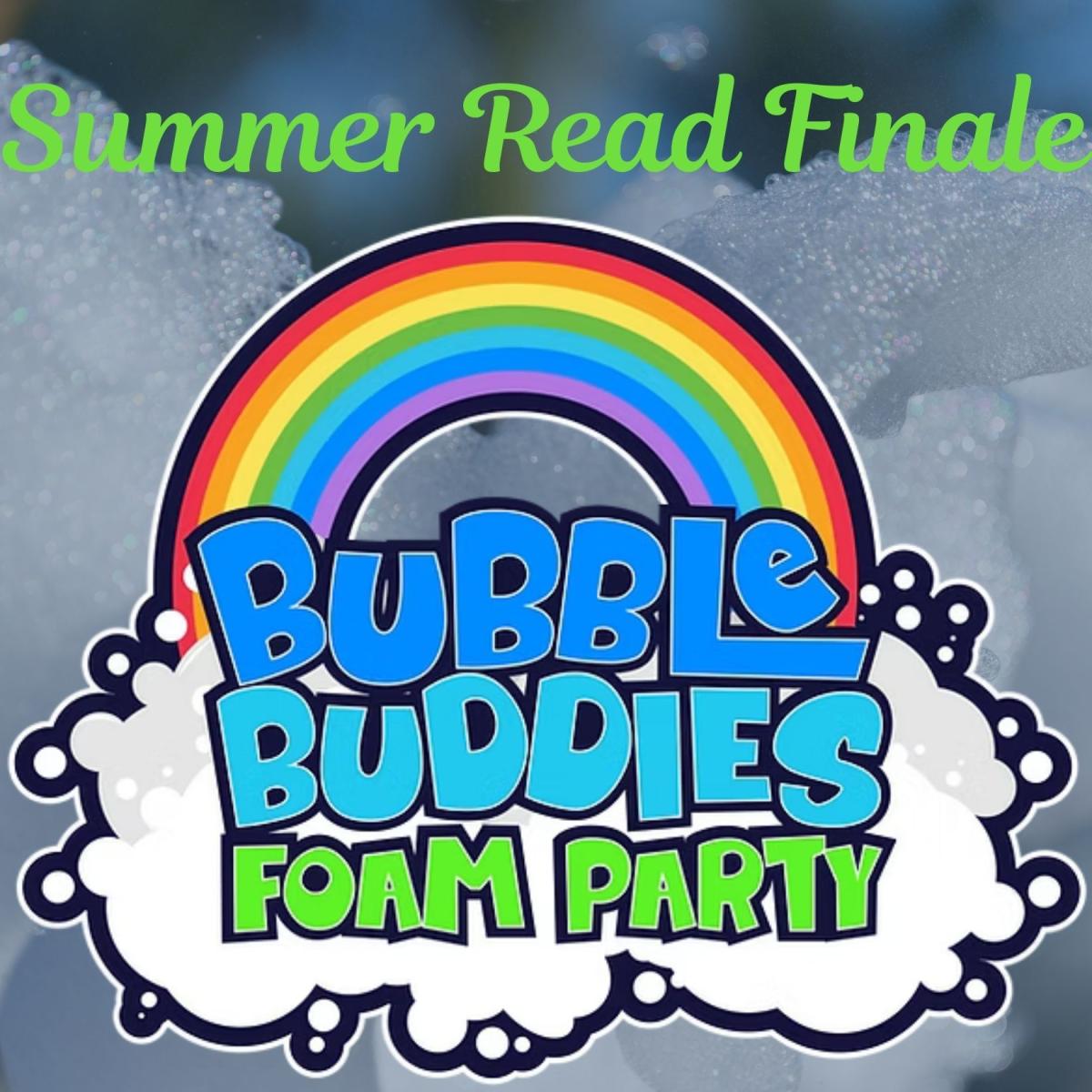 foam background with rainbow and clouds logo