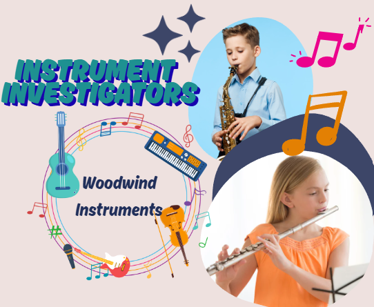 instrument investigators logo with the words woodwind instruments